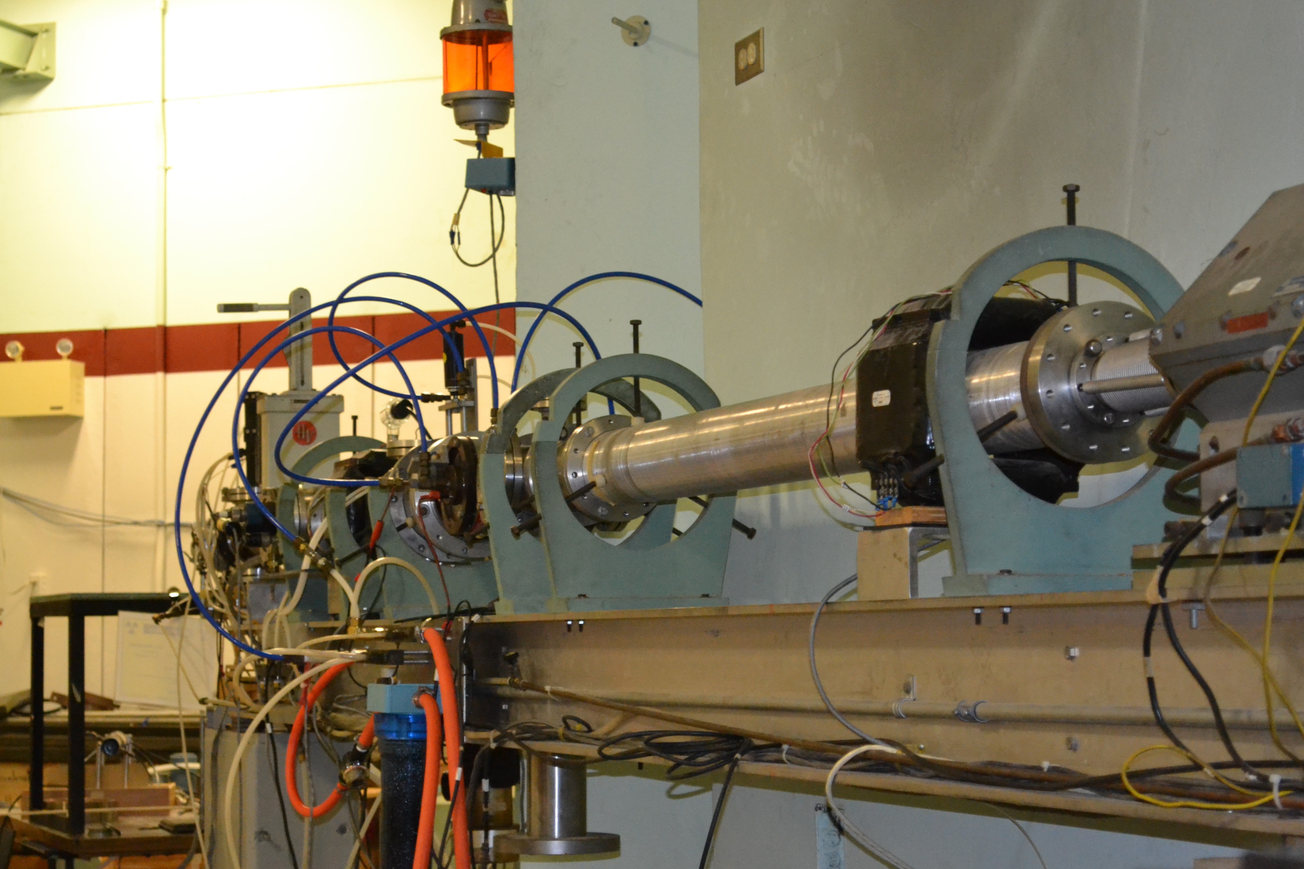 The beam of an accelerator machine. 