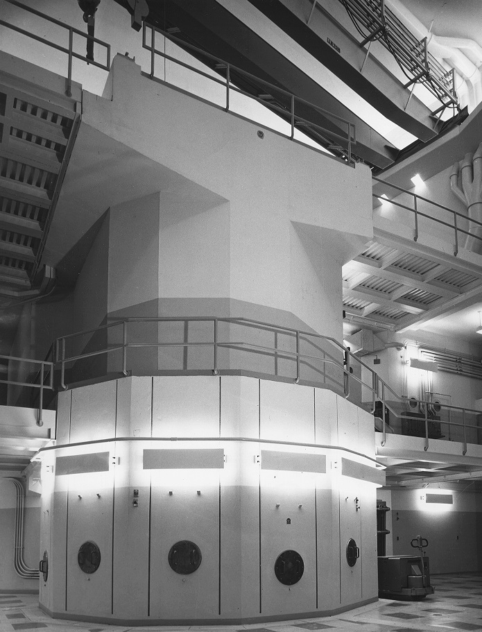 McMaster Nuclear Reactor beam port floor, circa 1960.