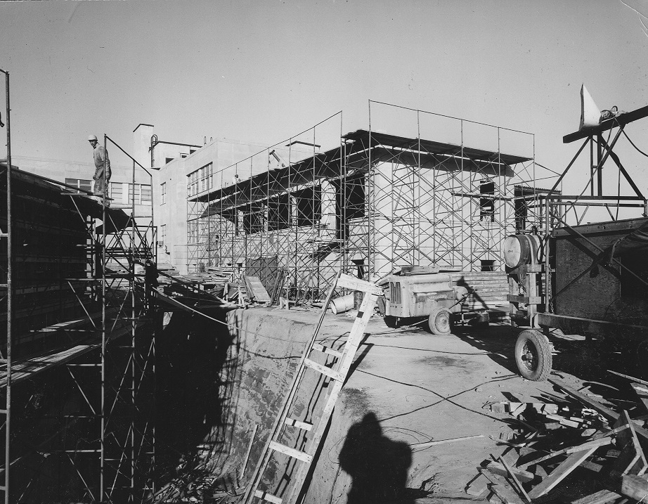 Construction of nuclear research building in 1957.