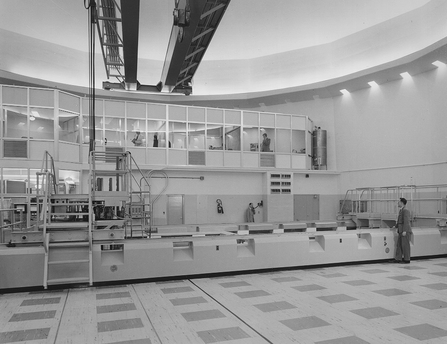 Wide view of the McMaster Nuclear Reactor in 1959.