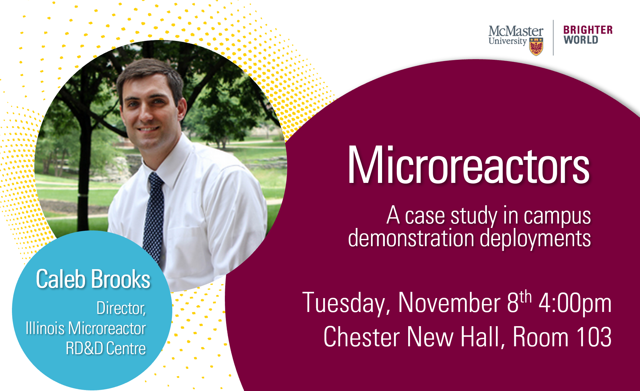 Microreactors. A talk by Caleb Brooks on November 8, 2022.