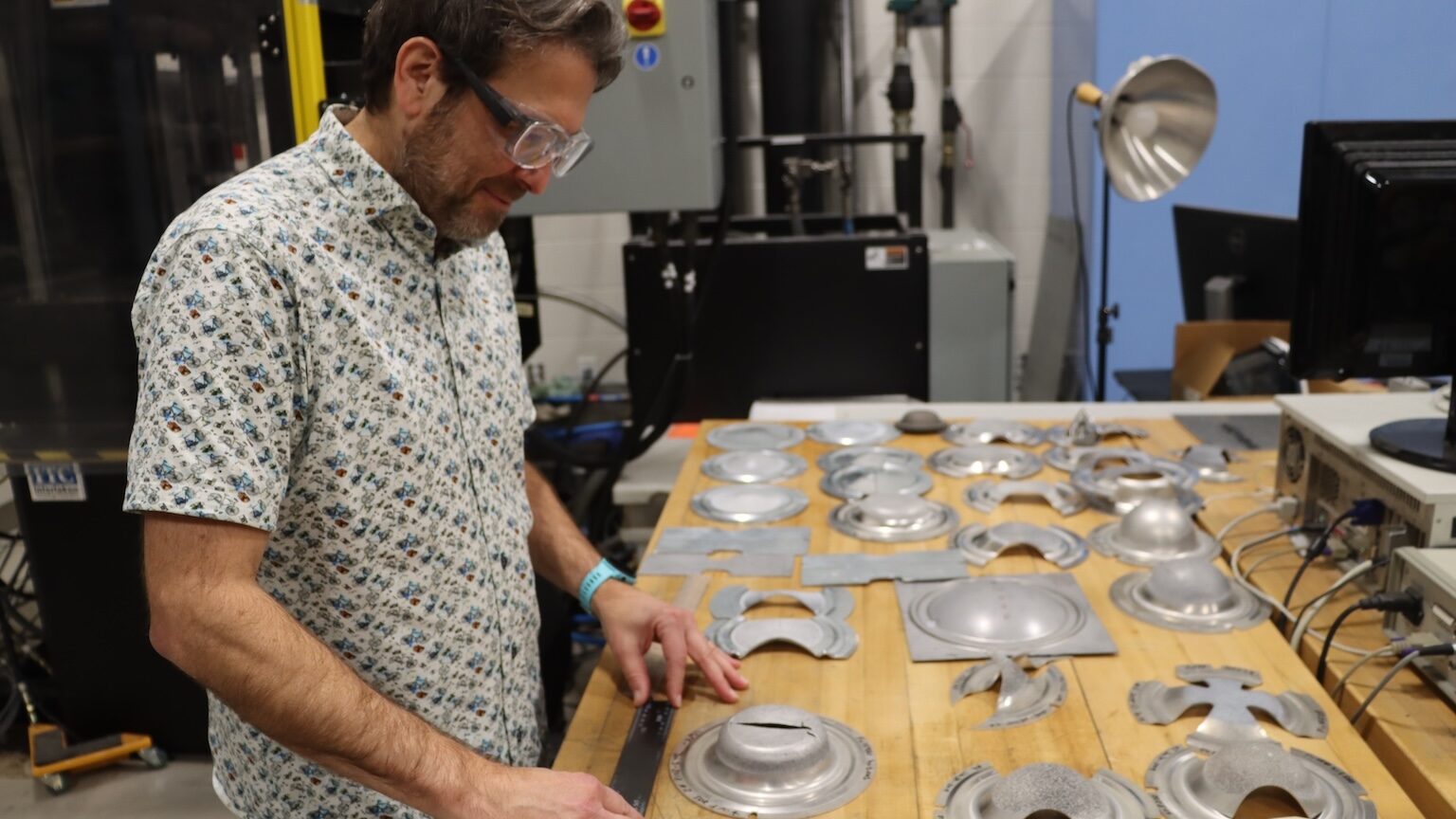 Professor Joey Kish working in the Centre for Automotive Materials and Corrosion (CAMC) at McMaster.